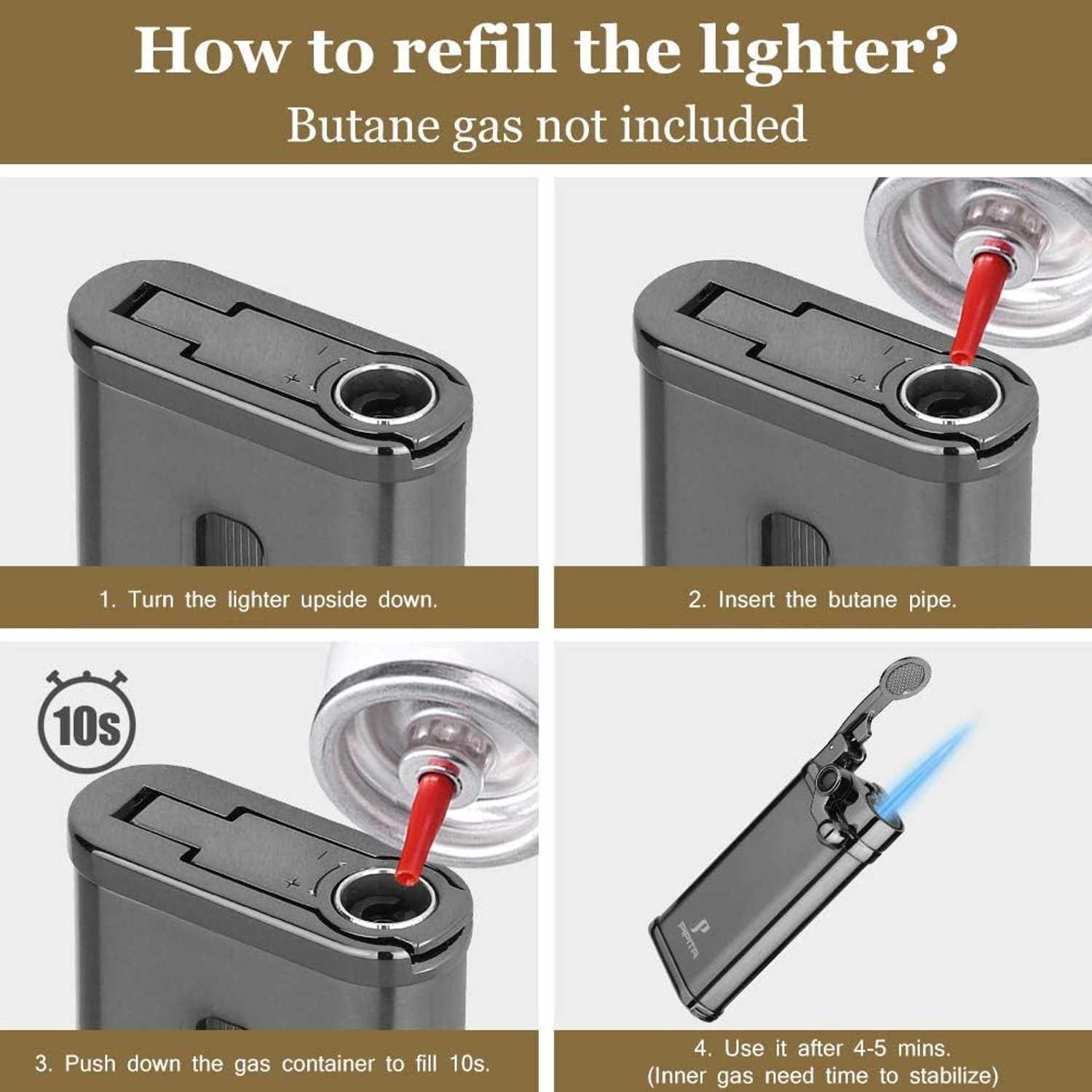 PIPITA Refillable Single Flame Torch Lighter