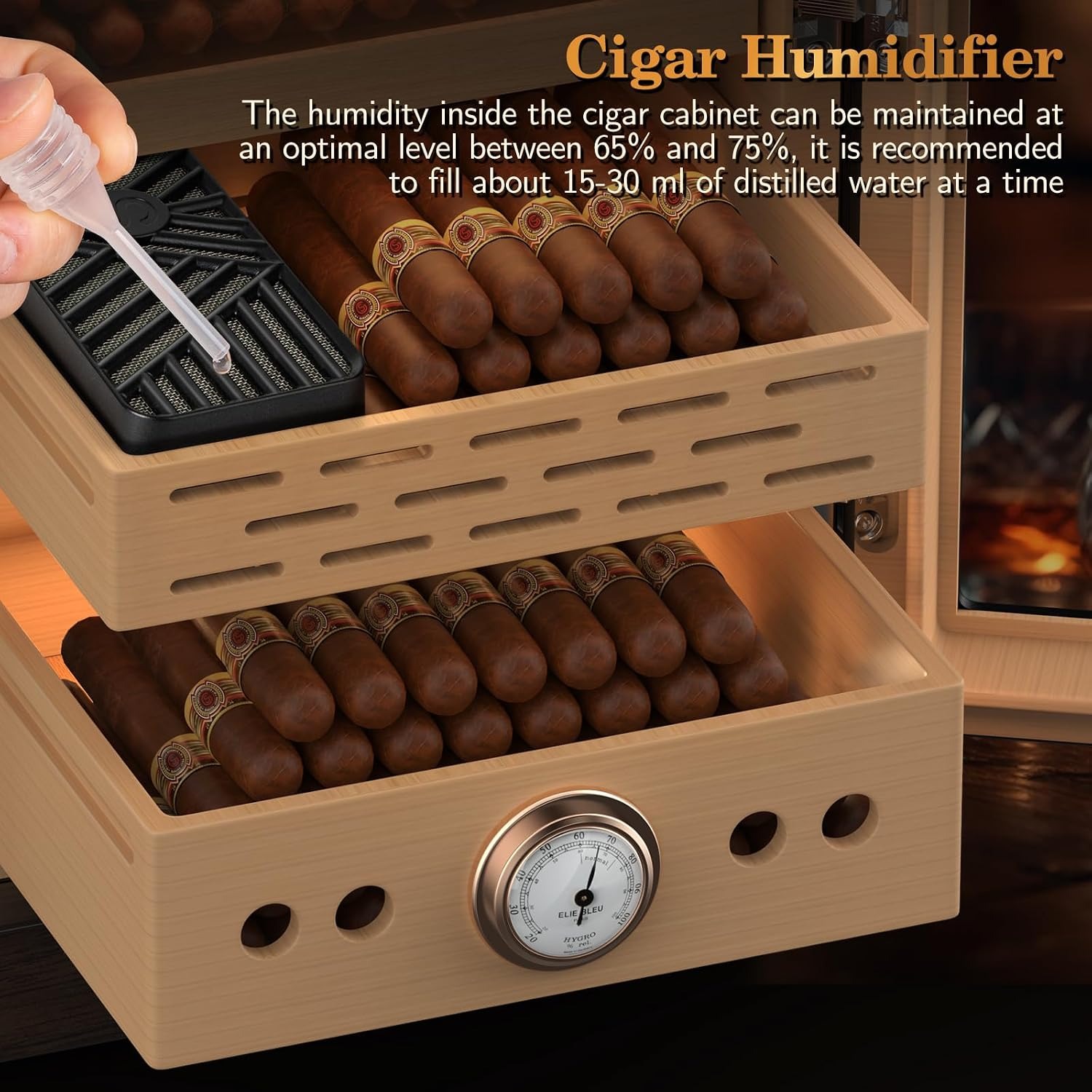 Lighted Display Humidor Cabinet with Magnetic Glass Door: image 6