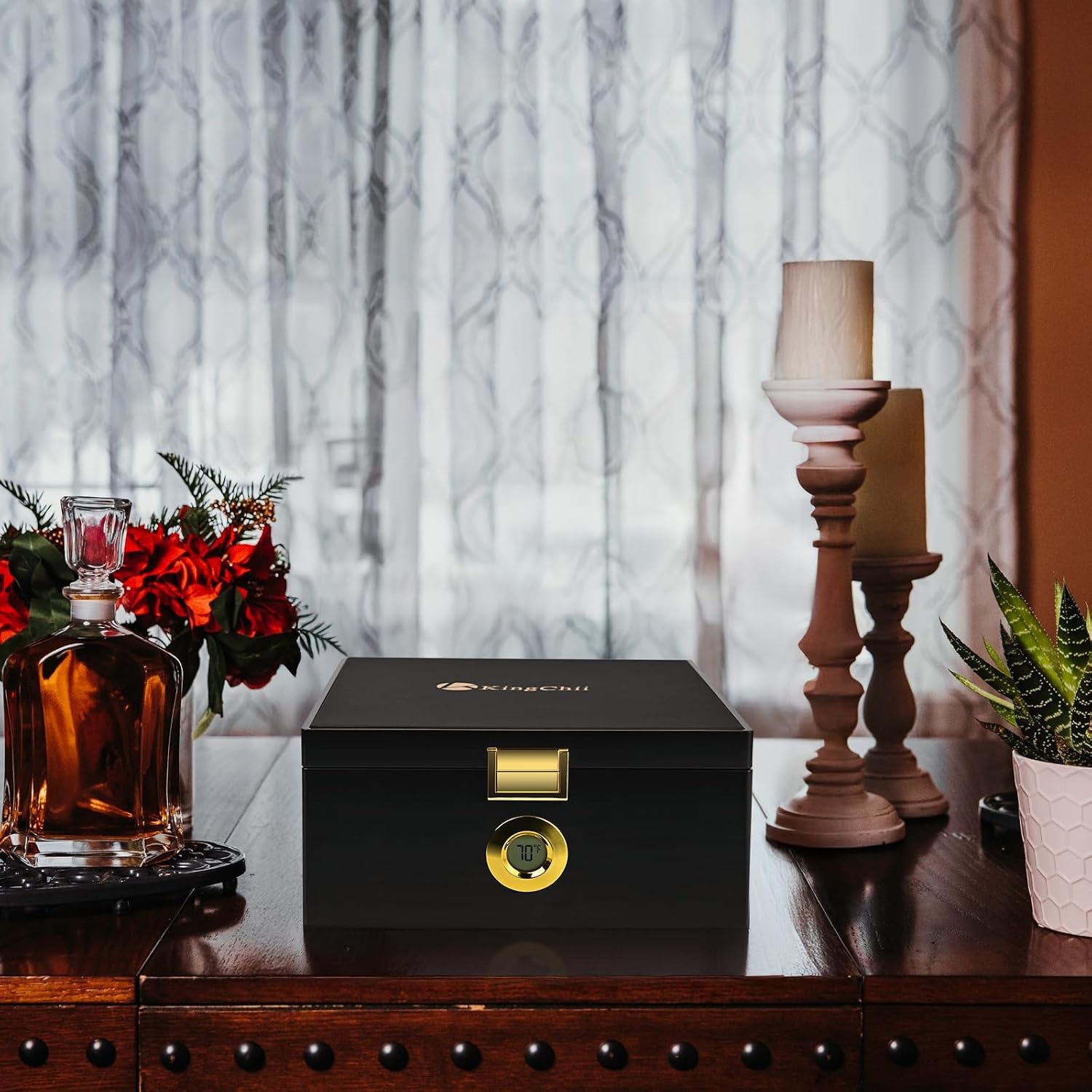 KingChii Electric Humidor 3L Temperature Controlled Cigar Cabinet