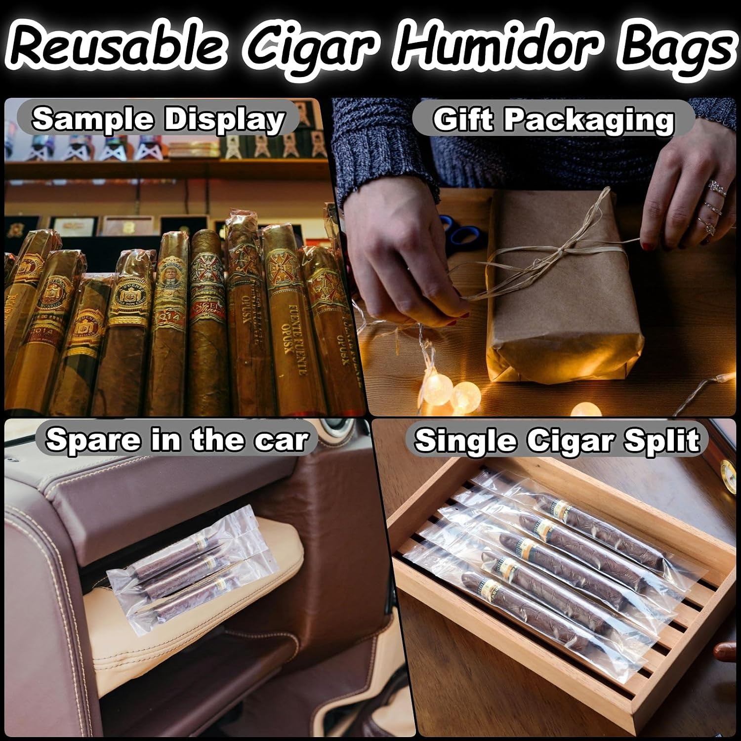 Eoho Resealable Cigar Bags, 50 Count